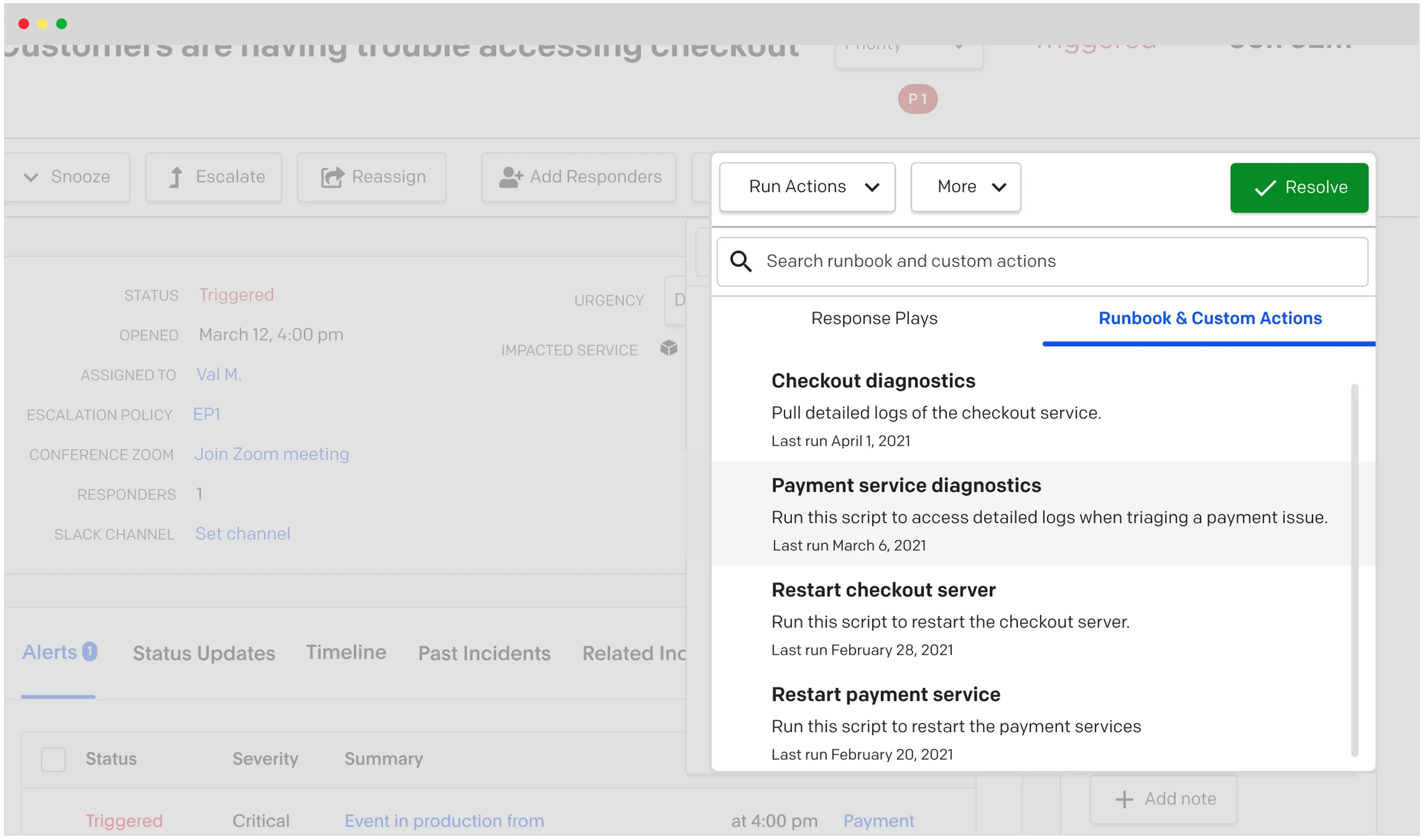 PagerDuty Automation Actions のイメージ